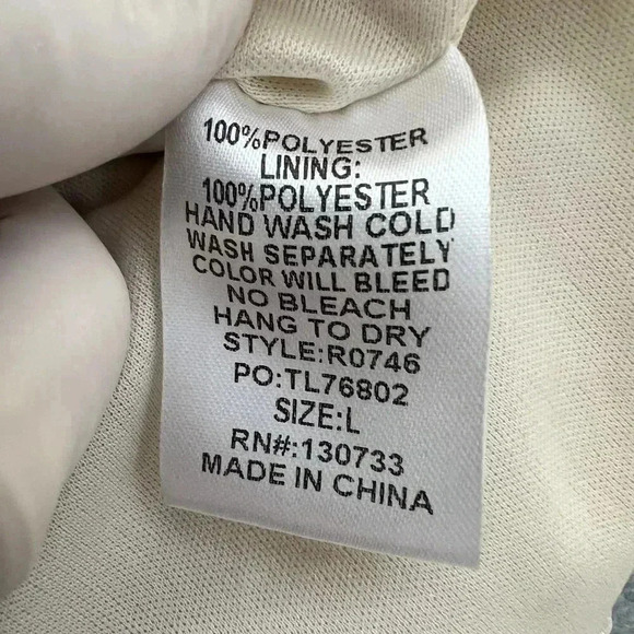 UMGEE Womens L Ruffle Metallic Champagne Blouse Crinkled Shimmer Mandarin Neck - Picture 14 of 16